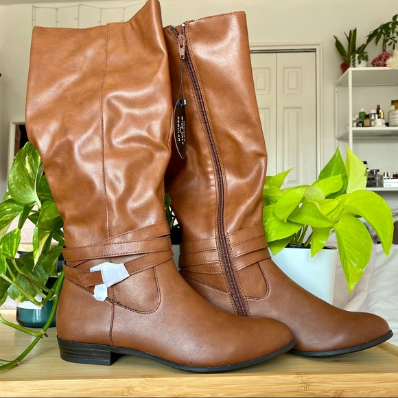 Style & Co Fridaa Knee High Barrel Boots Brown - Picture 3 of 9